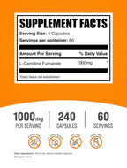 BulkSupplements L-Carnitine Fumarate 1000mg - 240 Capsules - image 2