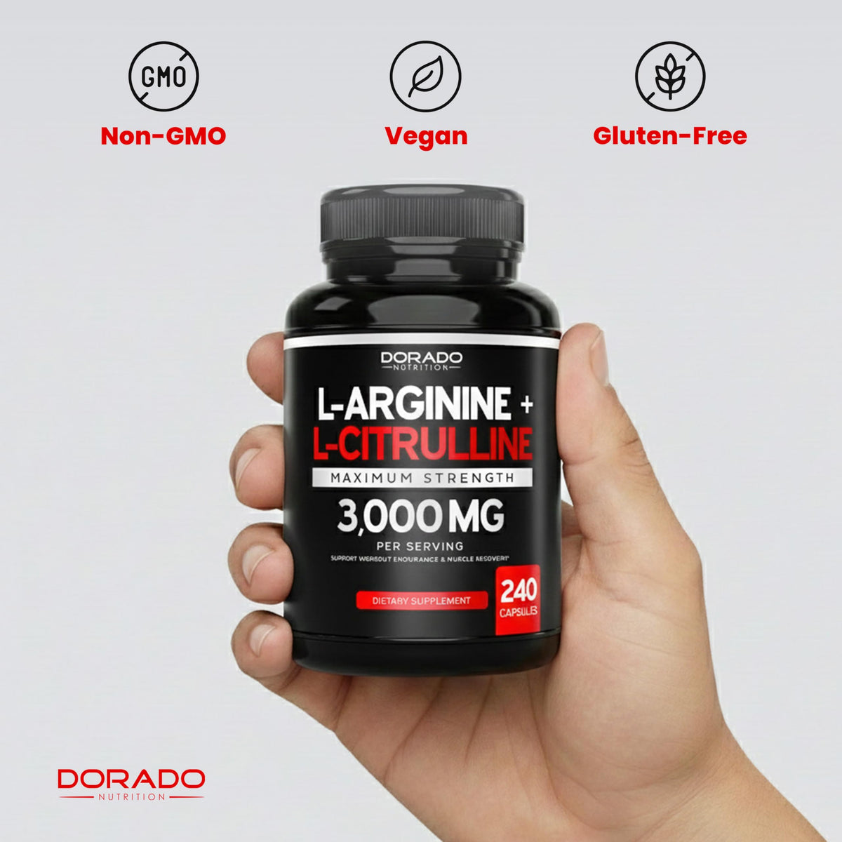 DORADO NUTRITION L-Arginine L-Citrulline 3000mg - 240 Capsules - image 7