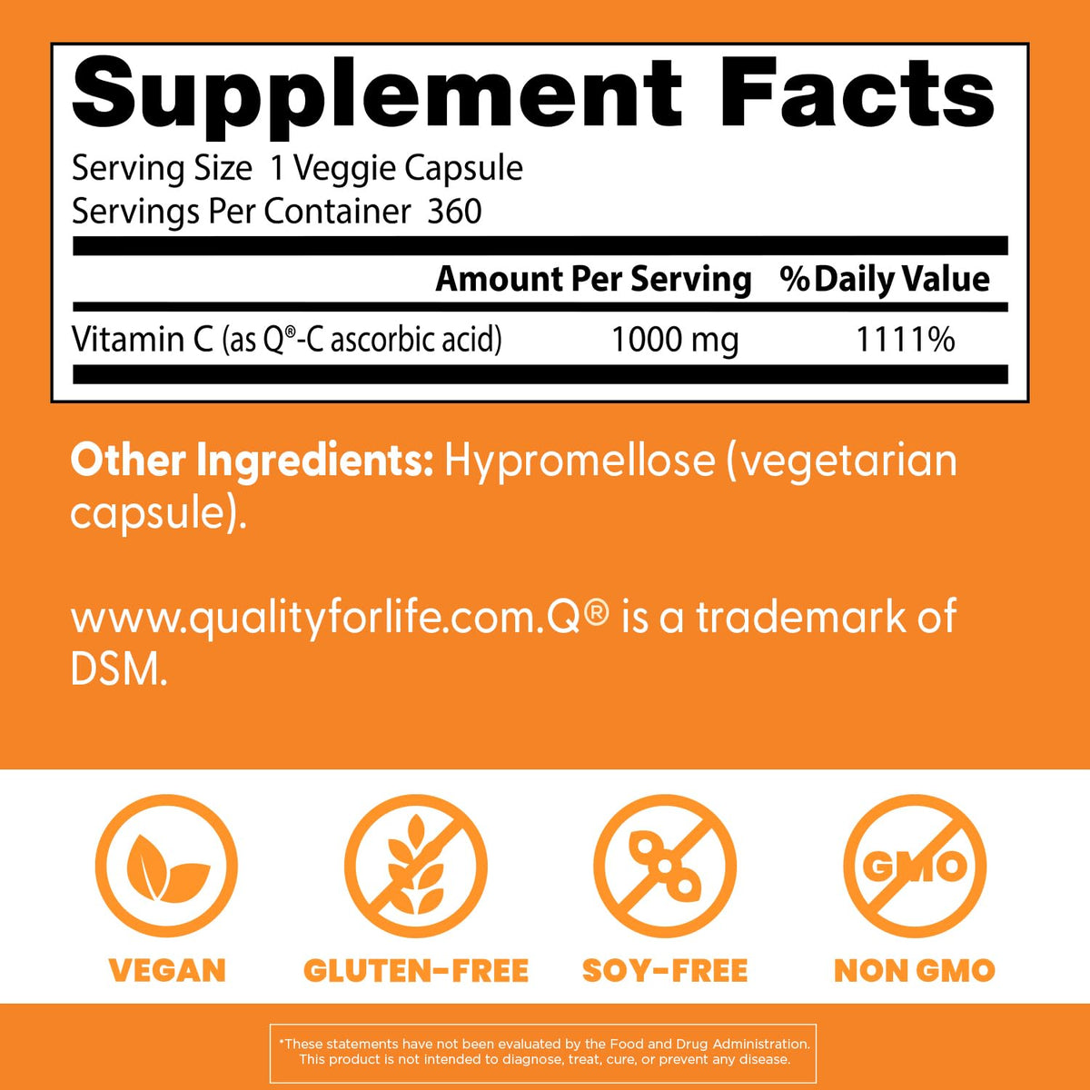 Doctor's Best Vitamin C 1000mg Immune Support - 360 Vegetarian Capsules - image 3
