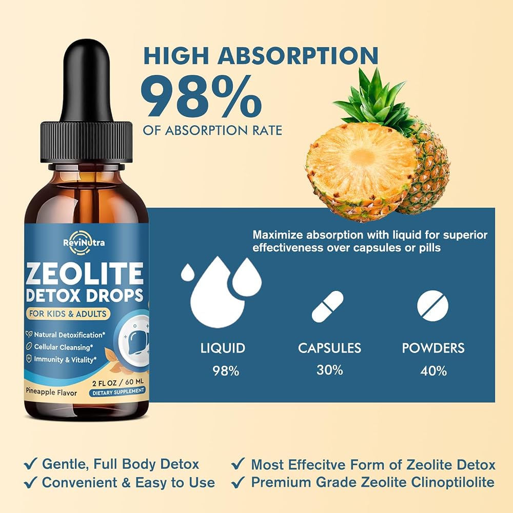 ReviNutra Zeolite Detox Liquid Drops with Chlorella & Vitamins - 2 Fl Oz - image 5