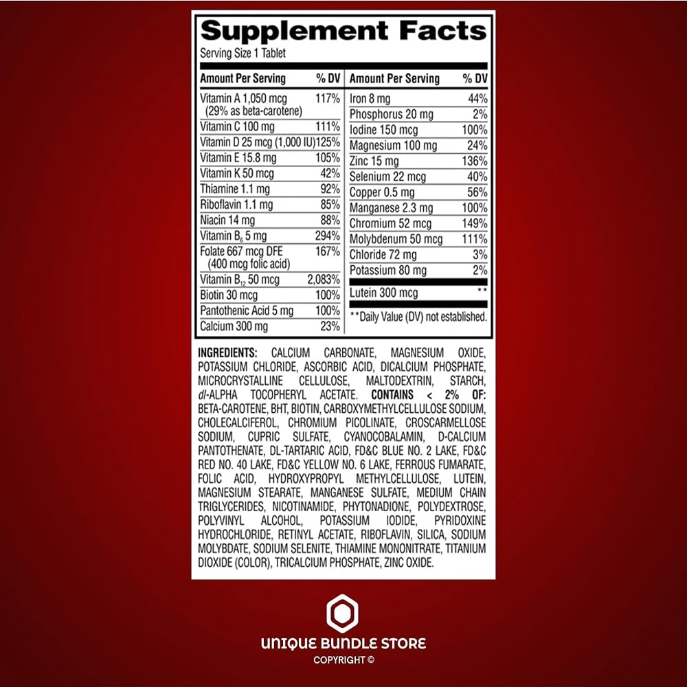 Unique Bundle Store Complete Multivitamin Adults 50 Plus