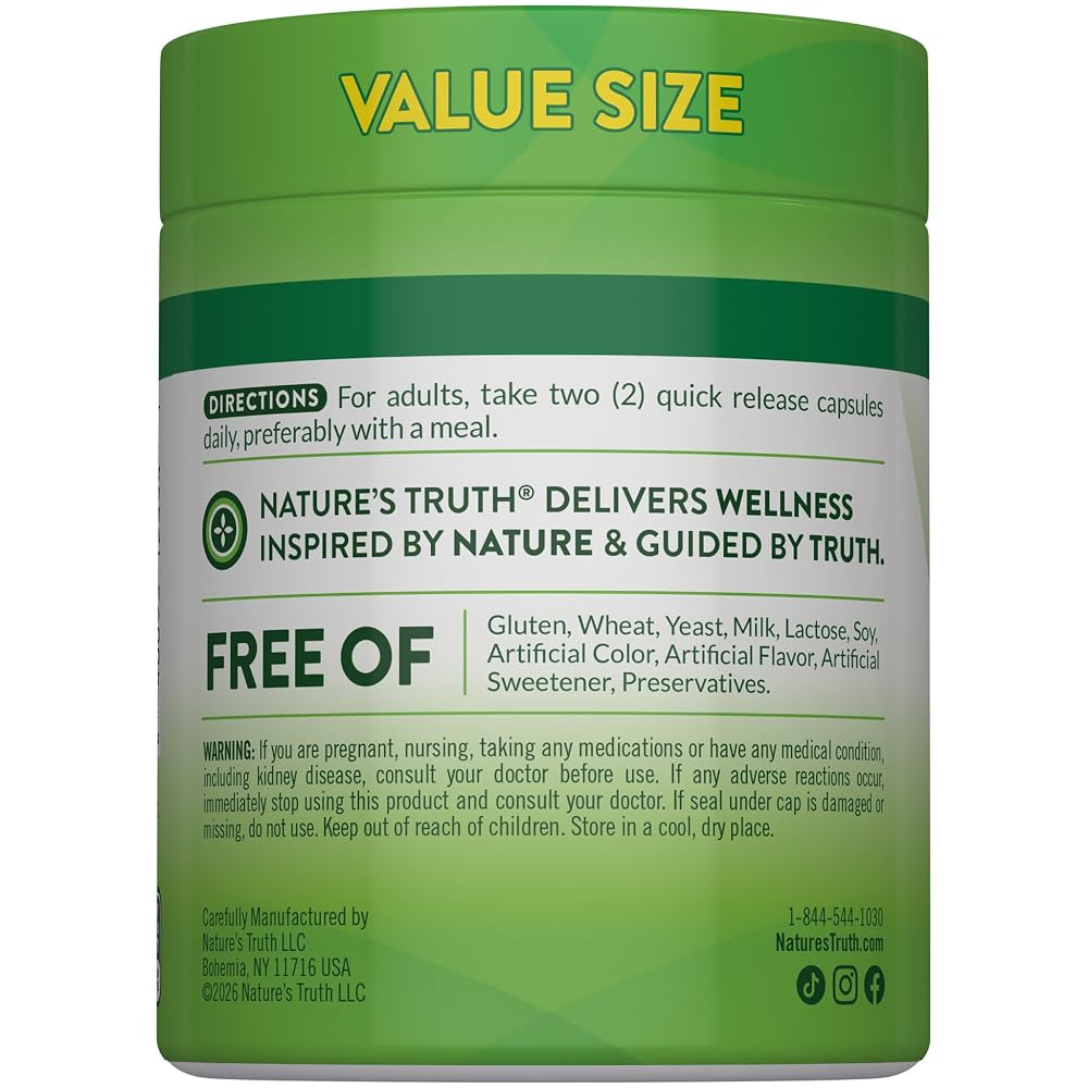 Nature's Truth Magnesium Glycinate 200mg - 120 Capsules - image 7