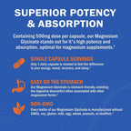 GOODBIO Magnesium Glycinate 500mg - 240 Capsules - image 4