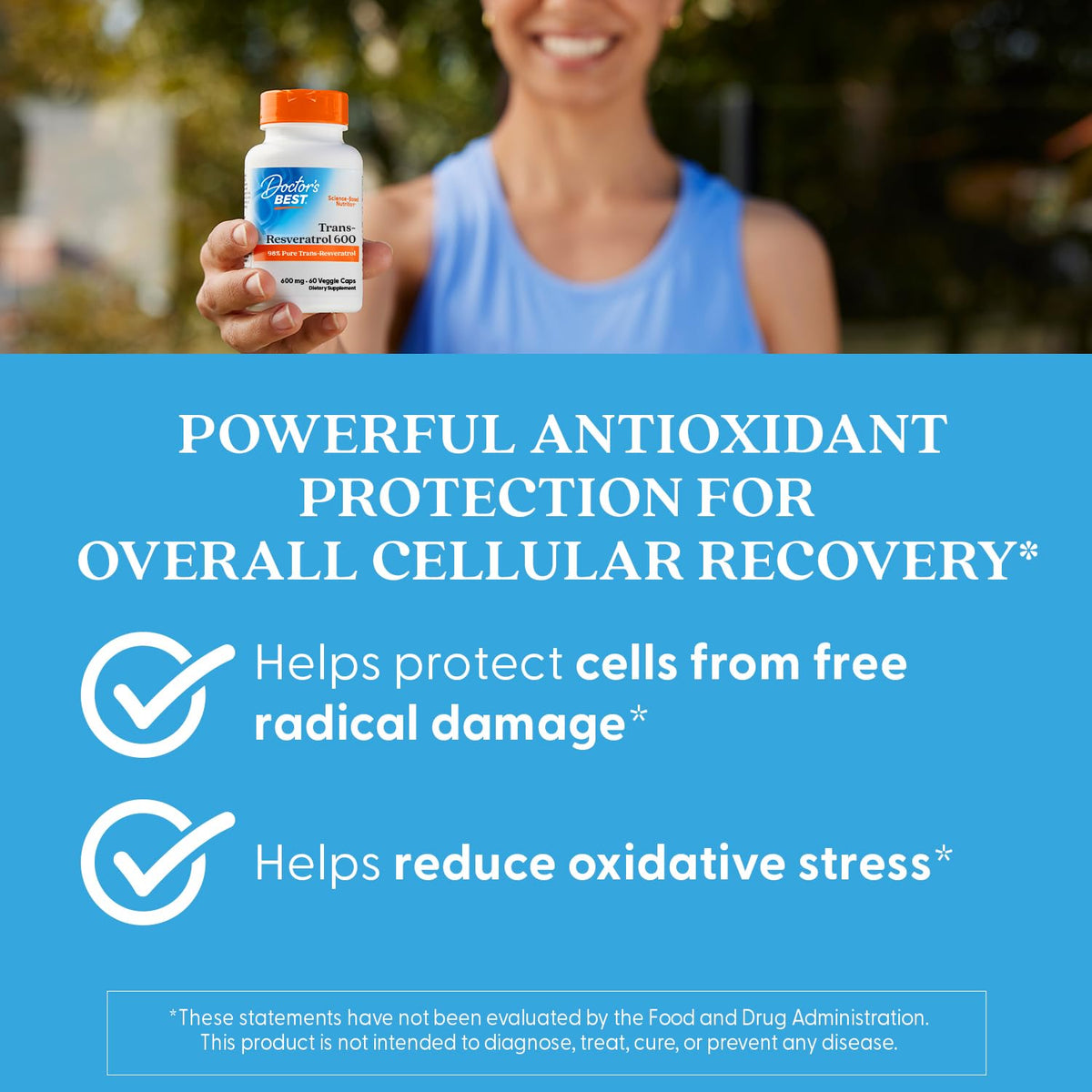 Doctor's BEST Trans Resveratrol 600 mg Antioxidant - 60 Vegetarian Capsules - image 5