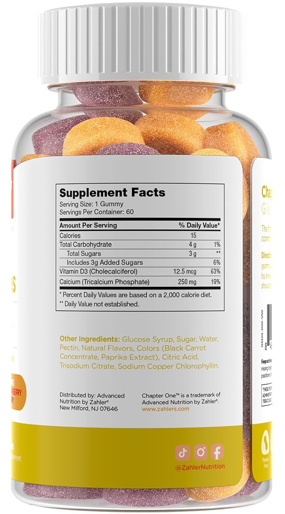 Zahler Yummy Kids Calcium Gummies with Vitamin D3 - 60 Count - image 2