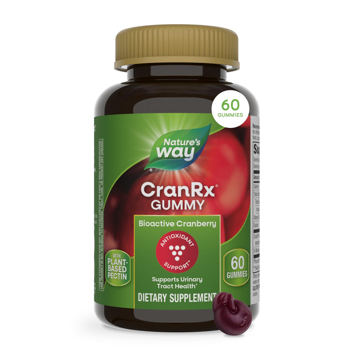 Nature's Way CranRx Cranberry Gummies for Urinary Tract Health - 60 Count
