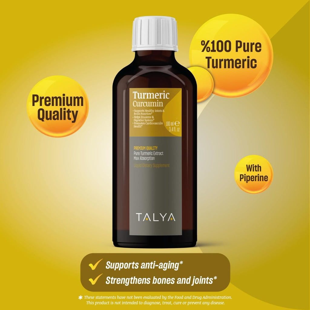 TALYA Turmeric Curcumin Liquid Extract 95% Curcuminoids - 3.4 fl oz - image 2