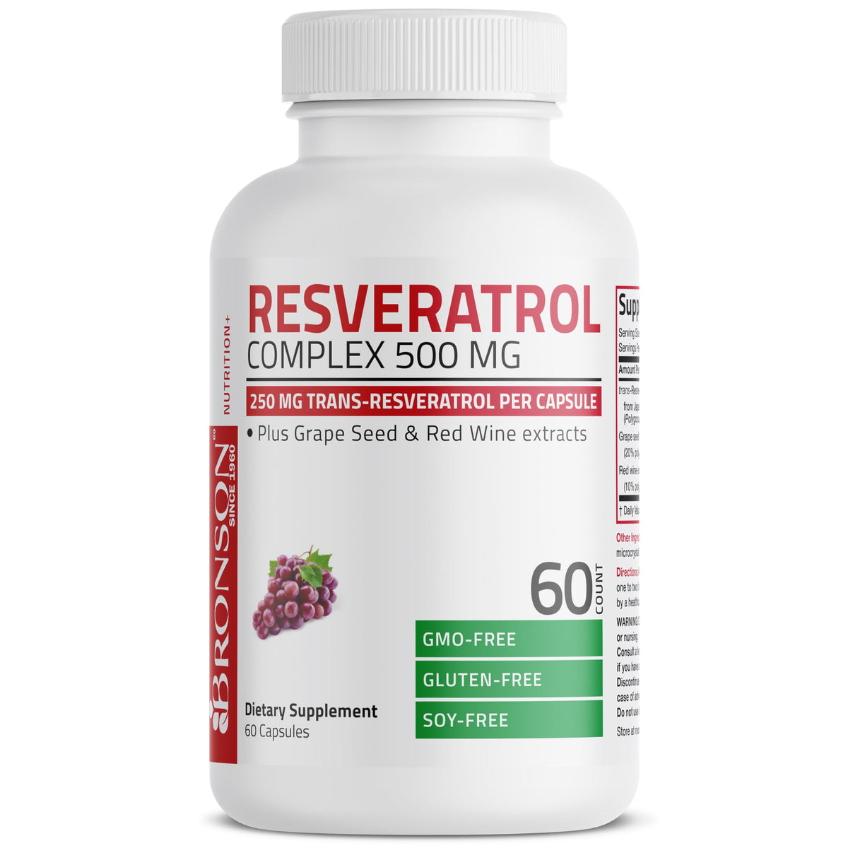 Bronson Resveratrol 500 Complex Red Wine Extract Natural Antioxidant