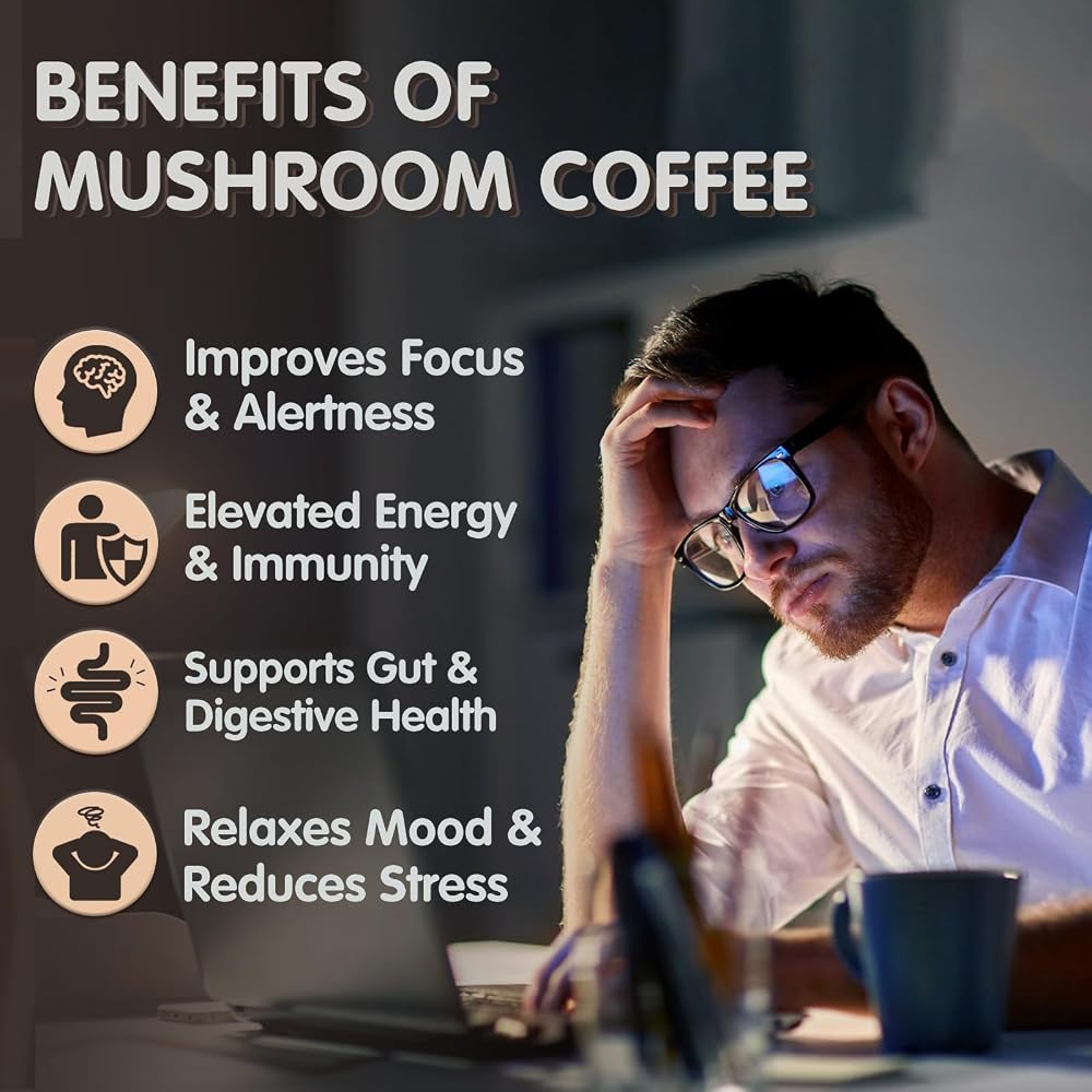Balincer Mushroom Coffee, 6 Adaptogenic Mushrooms (Lion's Mane