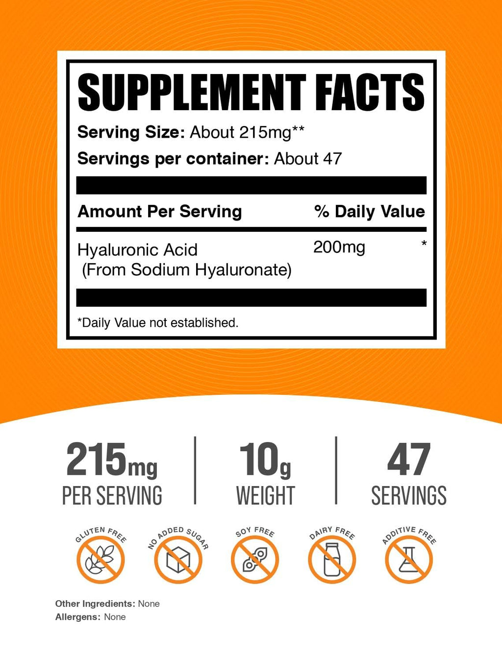 BulkSupplements.com Hyaluronic Acid (Sodium Hyaluronate)