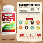 Best Naturals Hawthorn Berry 565 mg - 360 Capsules - image 2