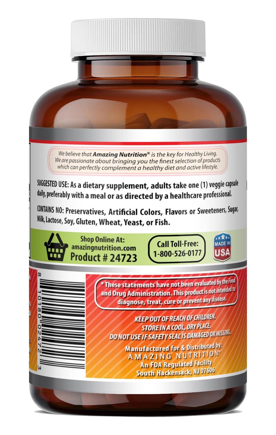 Amazing Nutrition Curcumin 700 mg Turmeric Extract - 120 Vegetarian Capsules - image 5