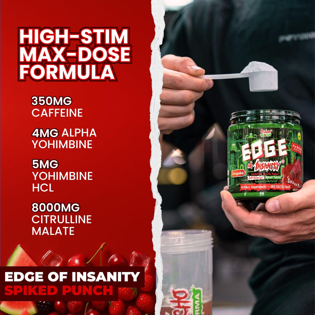 Psycho Pharma Edge of Insanity High-Stim Pre-Workout Powder