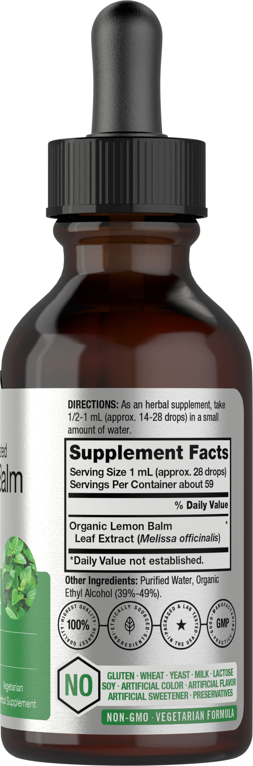 Horbäach Lemon Balm Tincture Liquid Extract - 2 fl oz - image 2