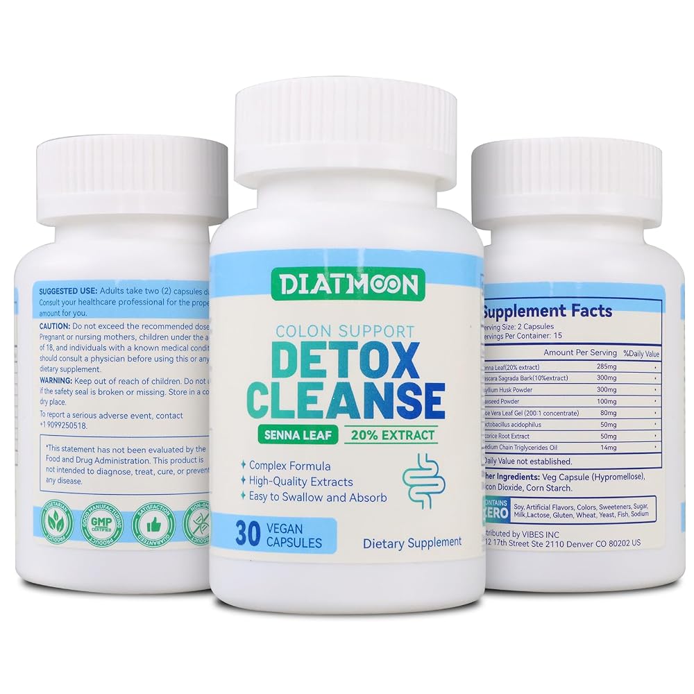 DIATMOON Gut Cleanse Capsules Colon Support - 30 Count - image 4