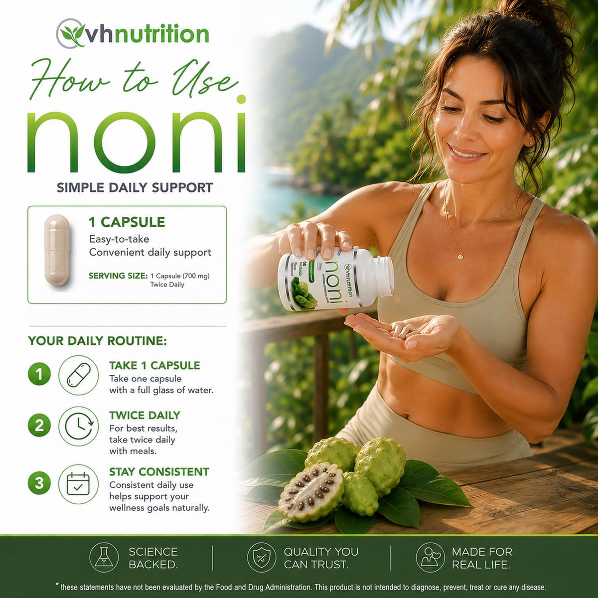 VH Nutrition NONI 700mg Antioxidant Supplement - 60 Capsules - image 5