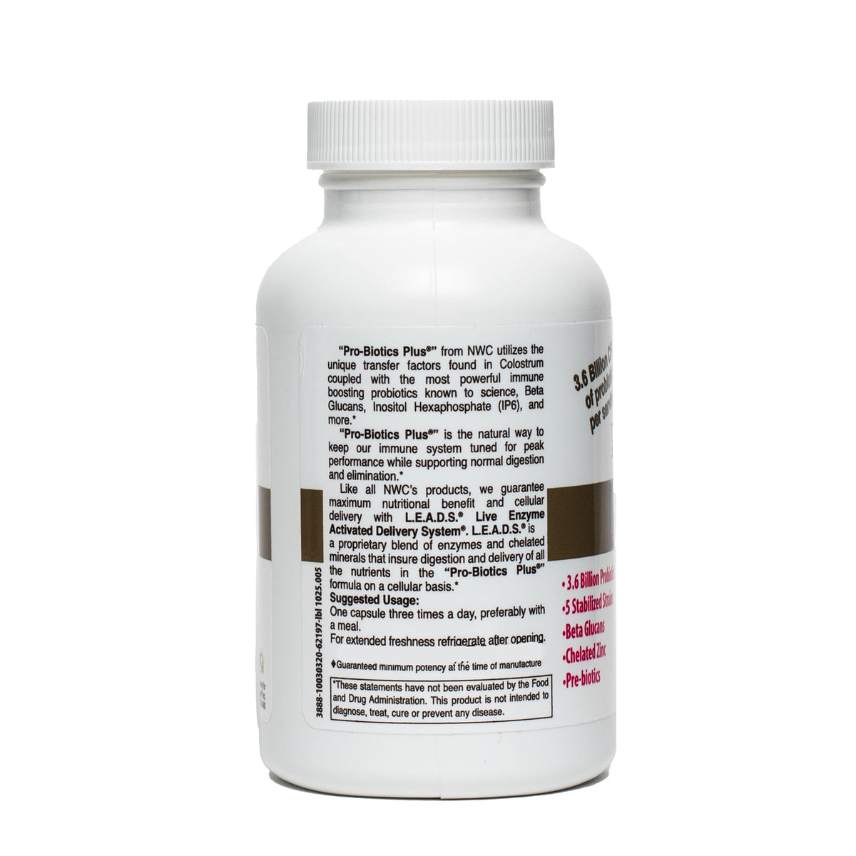NWC Naturals Pro-Biotics Plus Immune Support - 90 Capsules - image 3