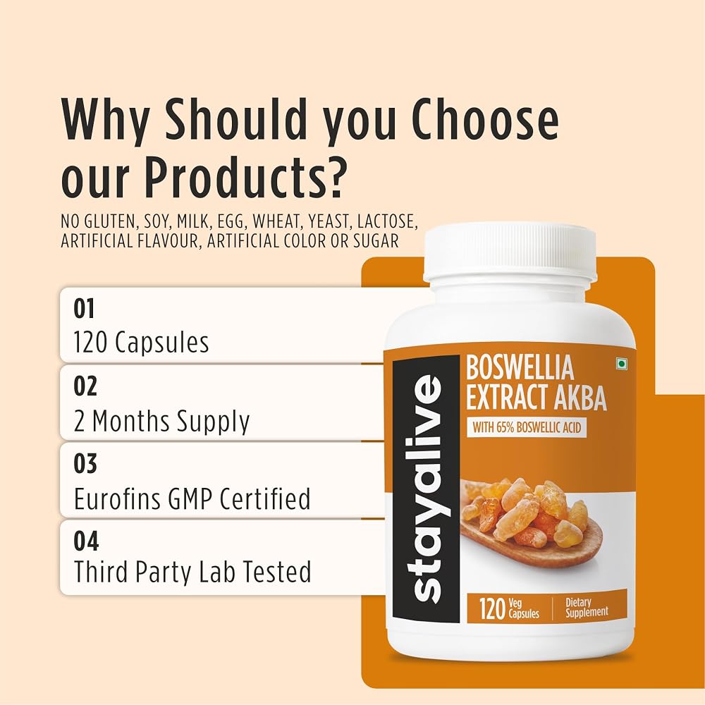 STAY ALIVE Boswellia Serrata Extract 1000mg - 120 Capsules - image 5