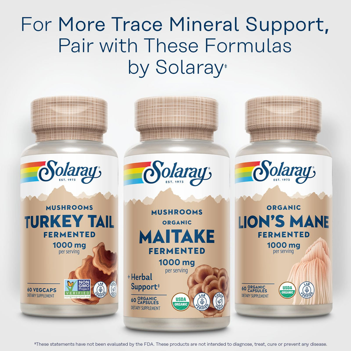 SOLARAY Organic Maitake 1000 mg Fermented - 60 Capsules - image 6