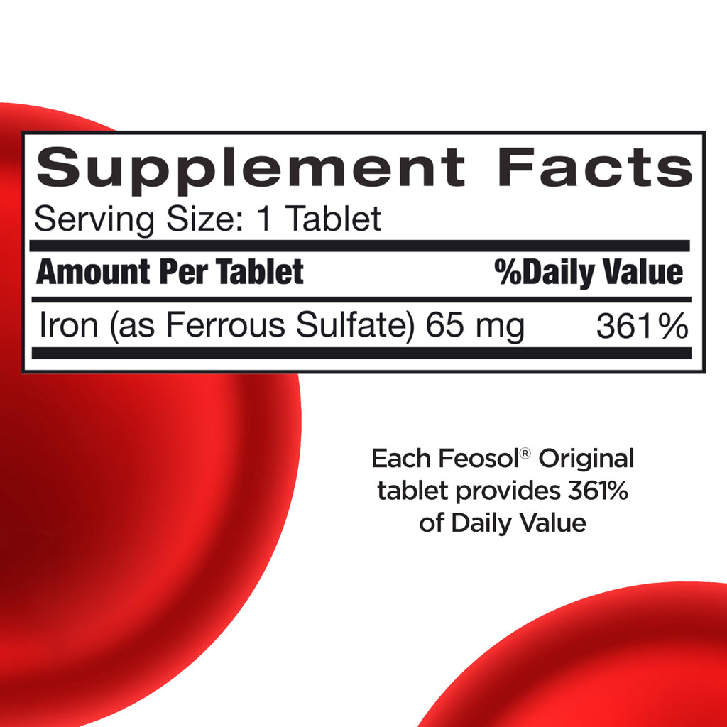 Feosol Original Iron Supplement Tablets 65mg - 240 Tablets - image 7