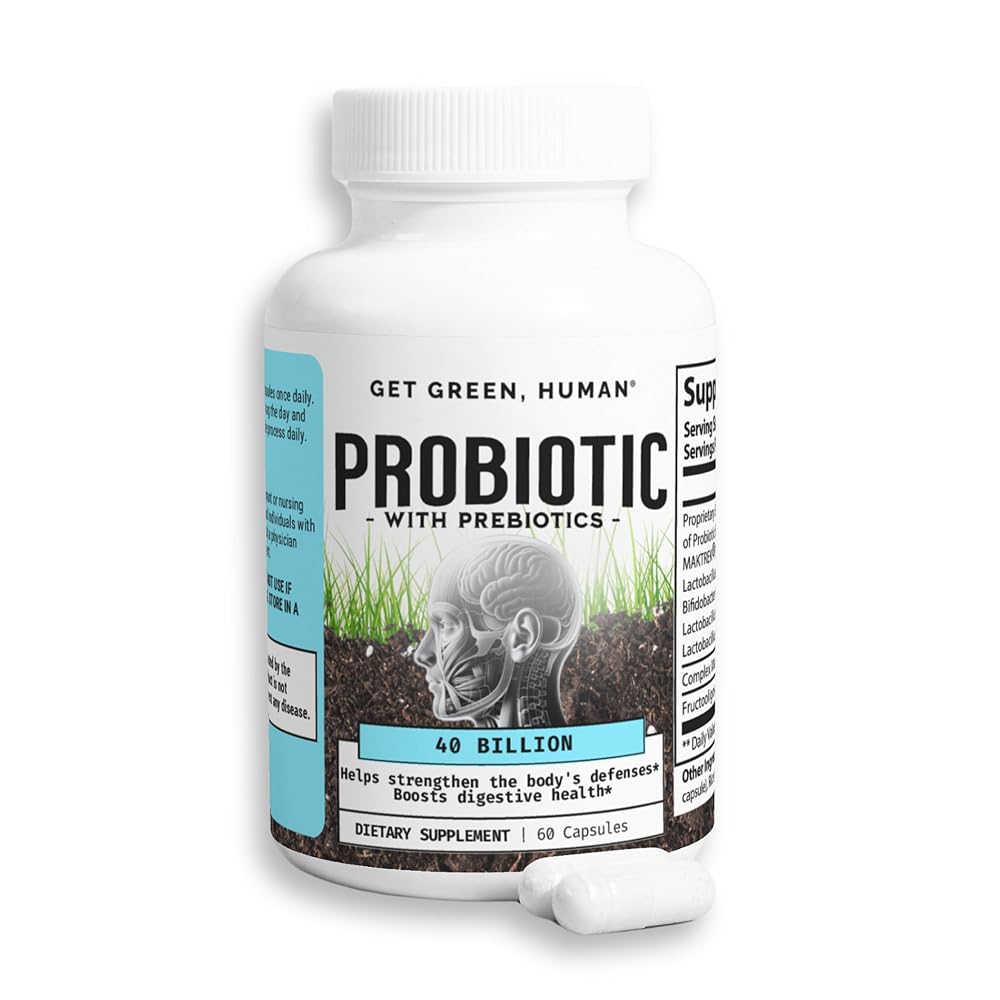 Get Green, Human Probiotic 40 Billion with Prebiotics - 60 Capsules