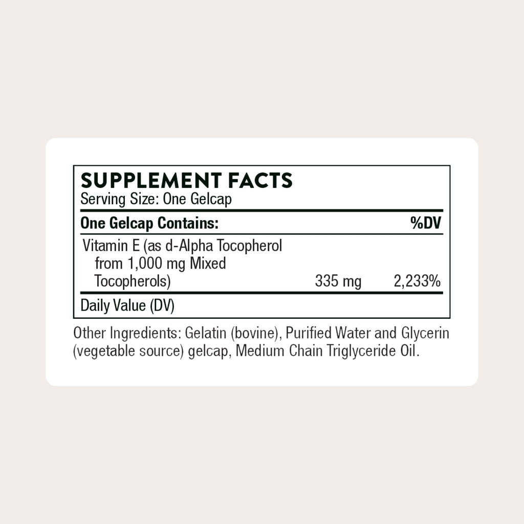 THORNE Ultimate-E Mixed Tocopherols Vitamin E - 60 Softgels - image 2