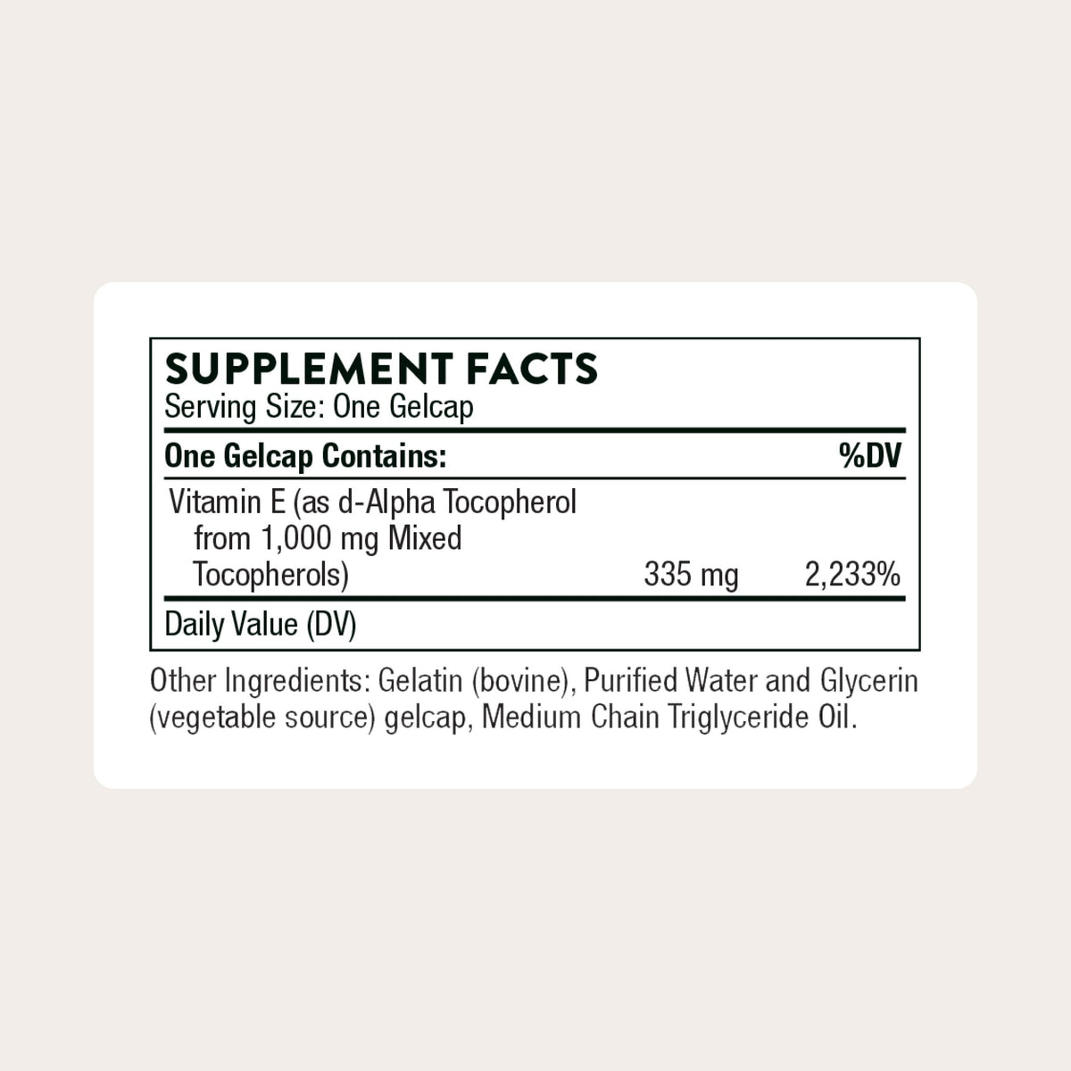 THORNE Ultimate-E Mixed Tocopherols Vitamin E - 60 Softgels - image 2