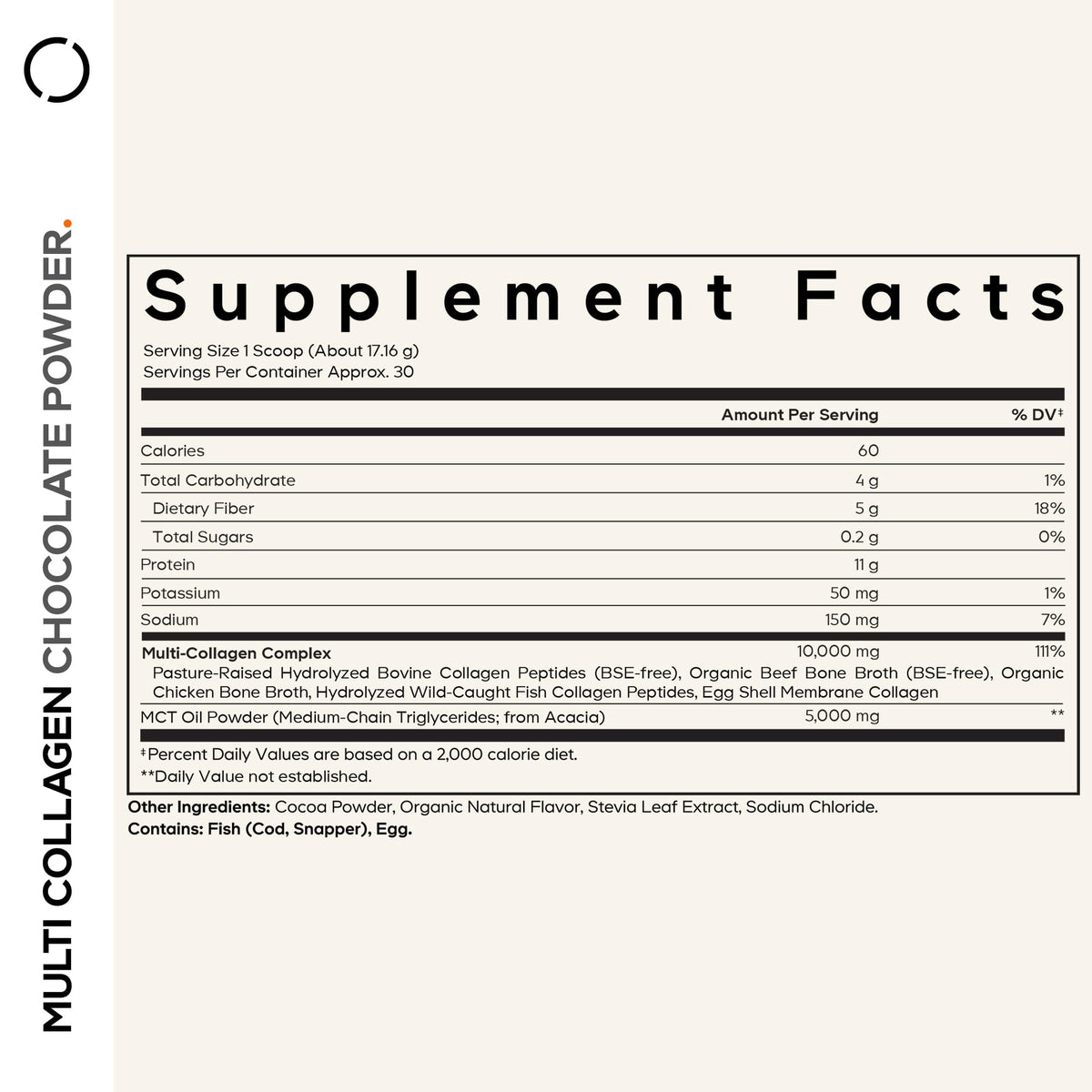 Codeage Multi Collagen Protein Powder with MCT Oil, Chocolate - 18 oz - image 2