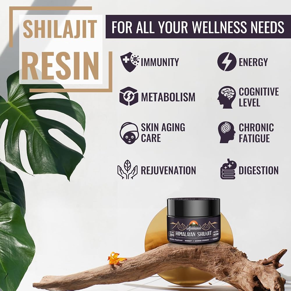 Ajoblanco 600mg Shilajit Pure Himalayan Organic Shilajit Resin