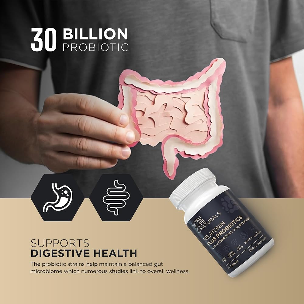 TRULIFE NATURALS Melatonin 50mg Plus Probiotics Sleep Support - 30 Capsules - image 4