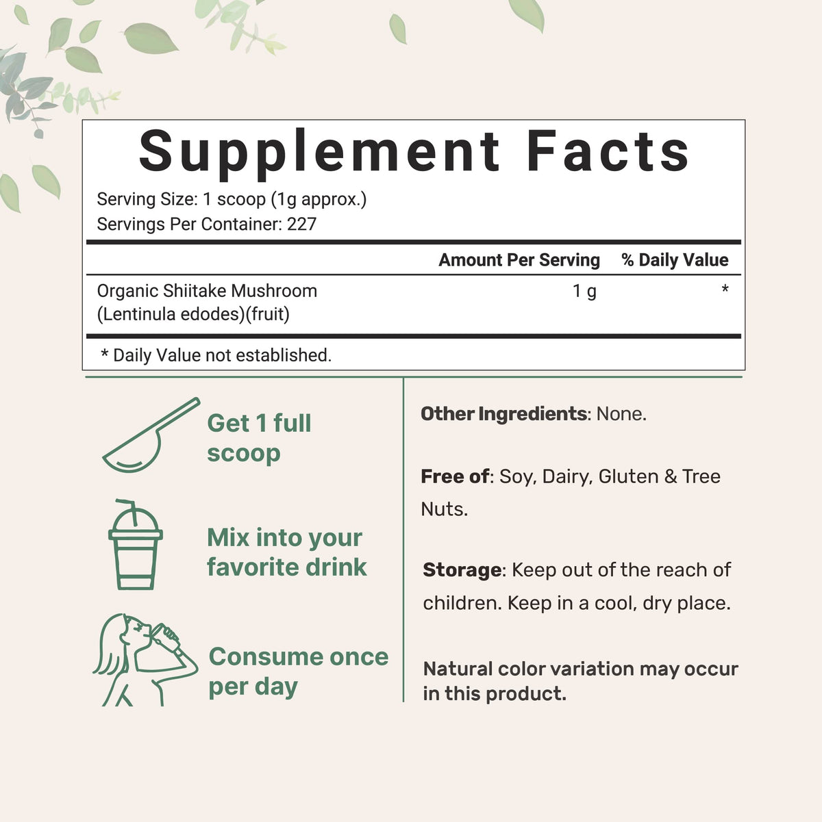 Micro Ingredients Organic Shiitake Mushroom Powder - 8 oz - image 2