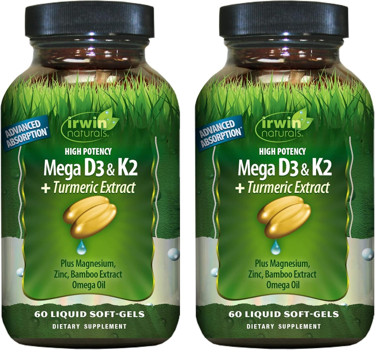 Irwin Naturals High Potency Mega D3 & K2 + Turmeric Extract