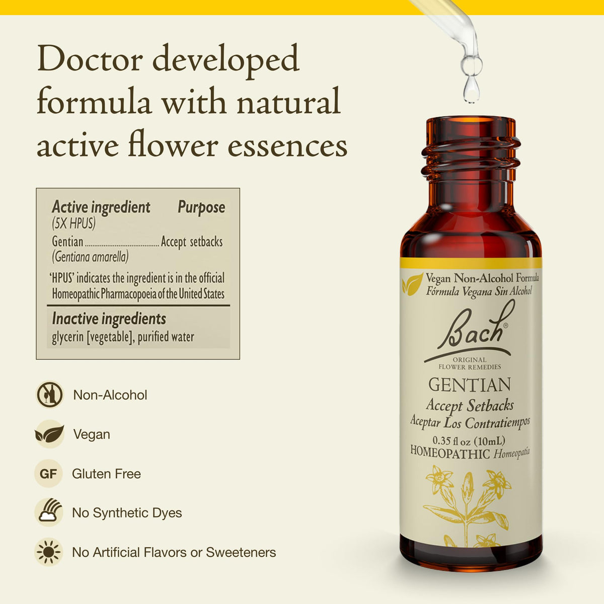 Bach Flower Remedies Original Flower Remedy Dropper-(Non-Alcohol