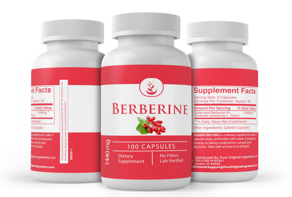 PURE ORIGINAL INGREDIENTS Berberine - 100 Capsules - image 4
