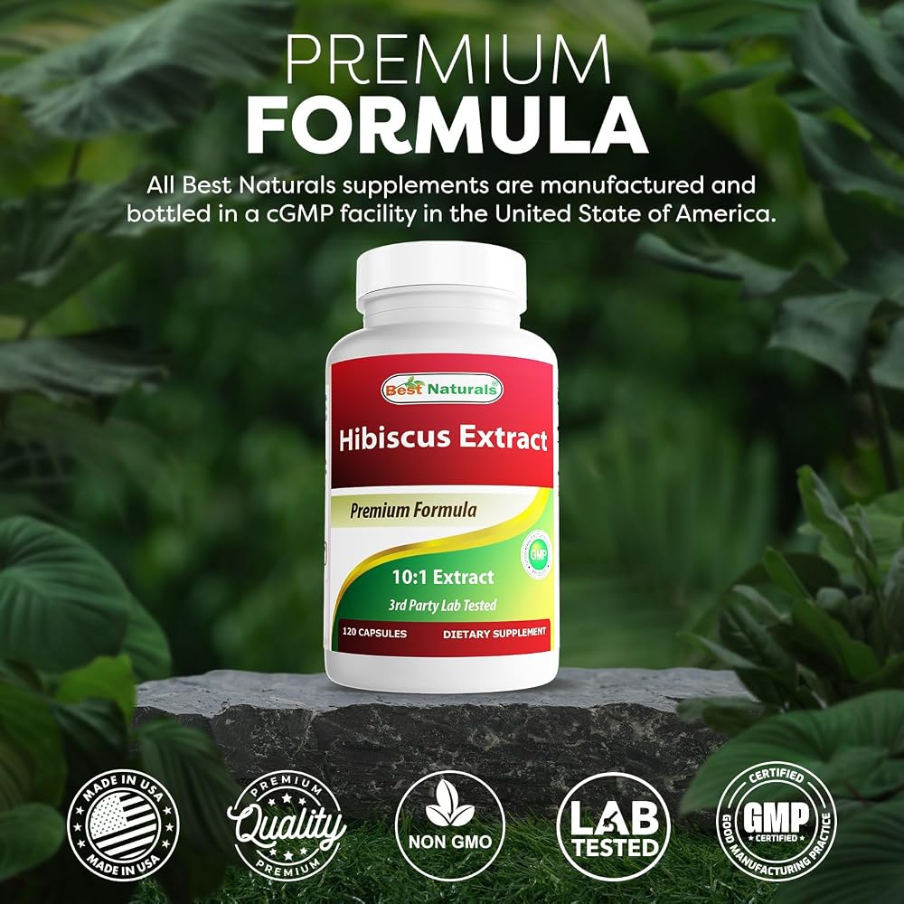 Best Naturals Hibiscus 10:1 Extract 2500 mg - 120 Capsules - image 5