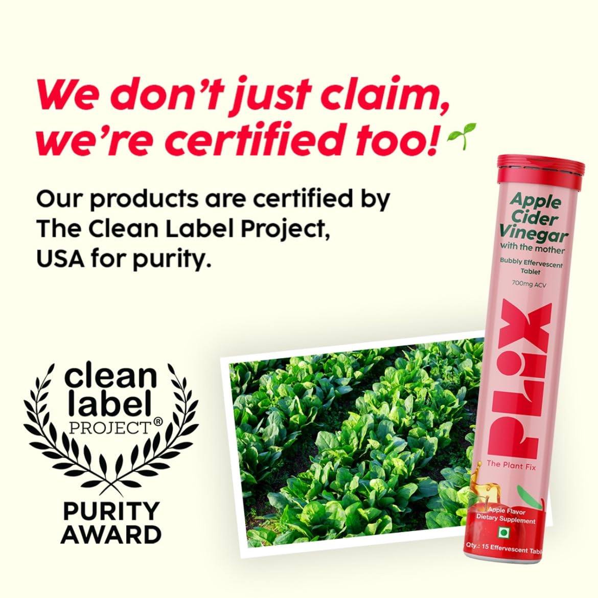 PLIX - THE PLANT FIX Apple Cider Vinegar Effervescent Tablets