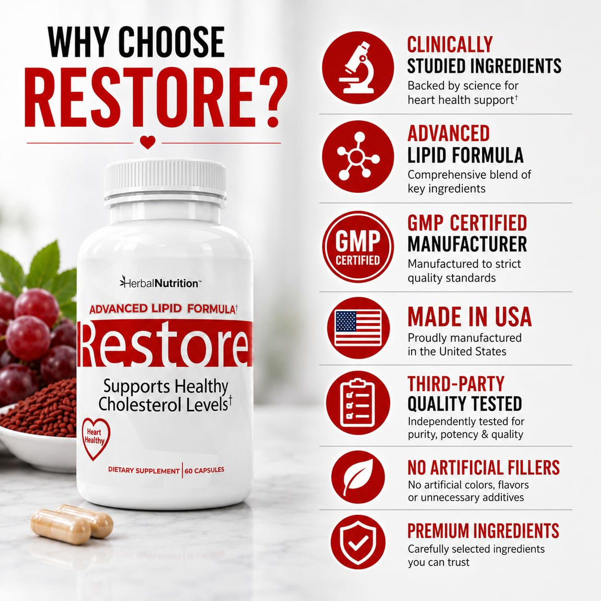 Herbal Nutrition Restore - Supports Healthy Cholesterol
