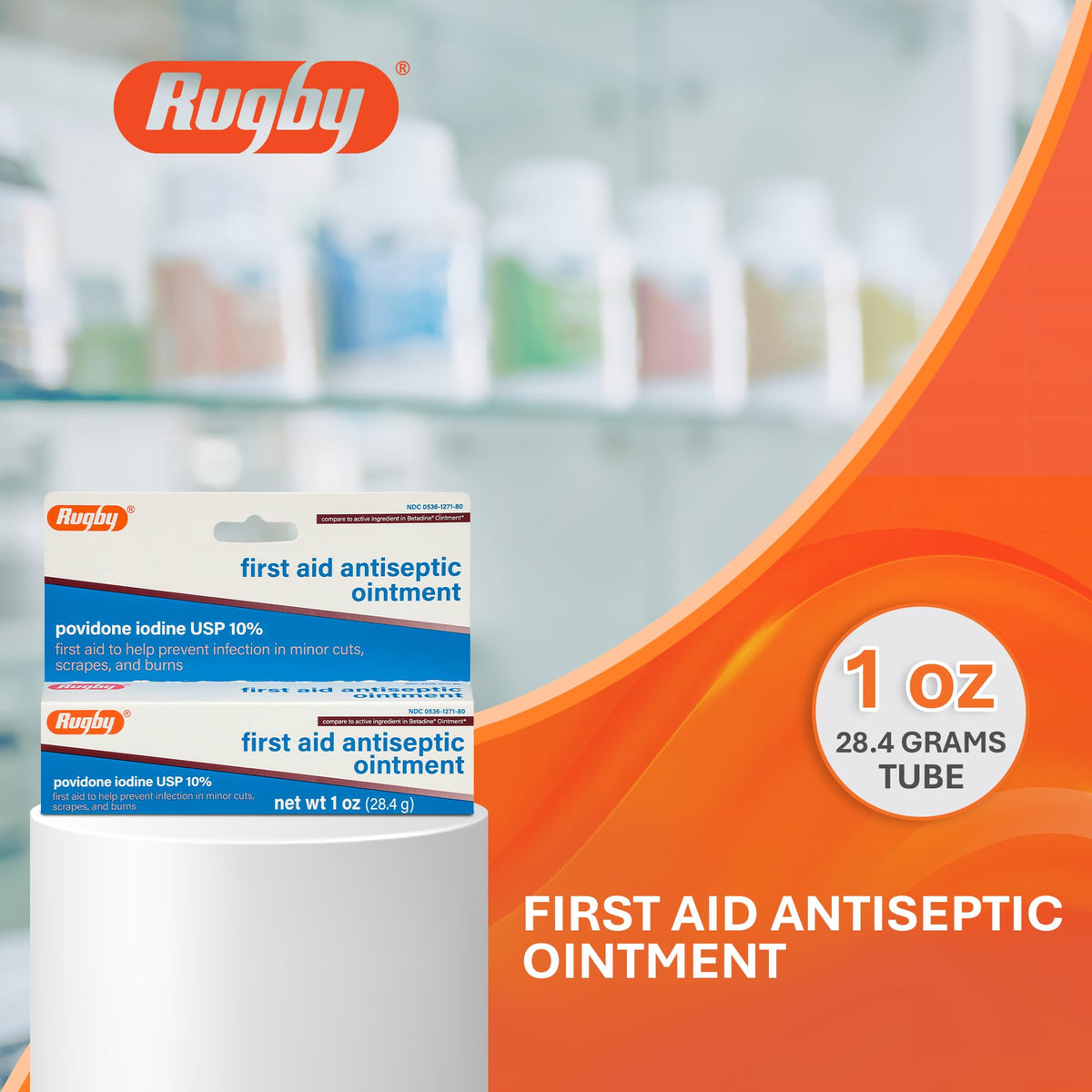 Rugby First Aid Antiseptic Ointment Povidone Iodine 10% - 1 Oz - image 2