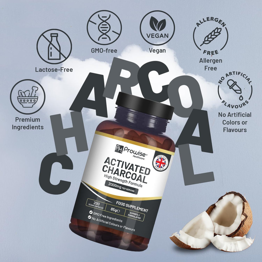 PH PROWISE Healthcare Activated Charcoal 2000mg - 200 Capsules - image 3