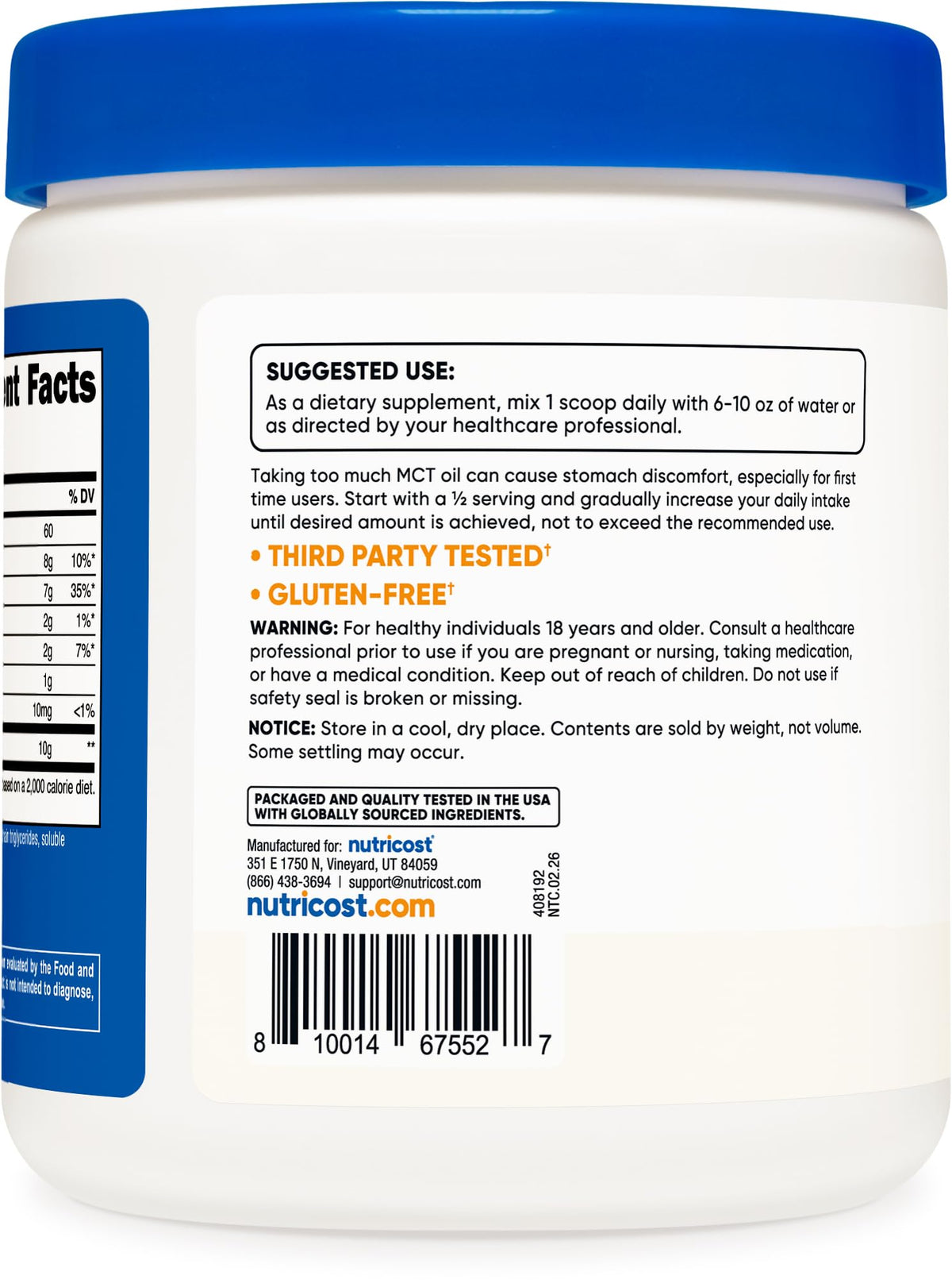 Nutricost Premium MCT Oil Powder - 0.5 lbs - image 4