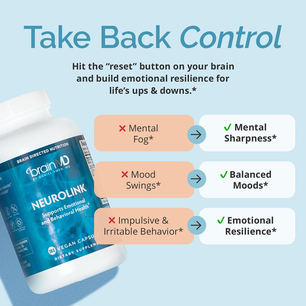 BrainMD Dr Amen NeuroLink Brain Support - 180 Capsules - image 3