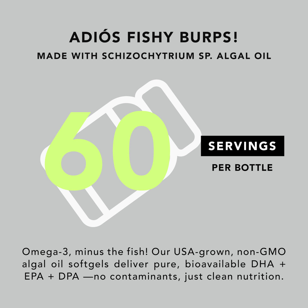AMANDEAN Vegan Omega-3 Algal Oil DHA EPA Softgels - 120 Count - image 7
