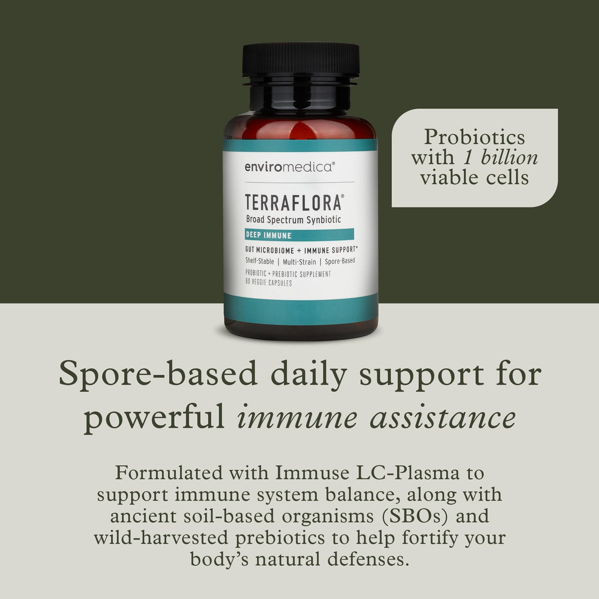 Enviromedica Terraflora Deep Immune Synbiotic Probiotic - 60 Capsules - image 2