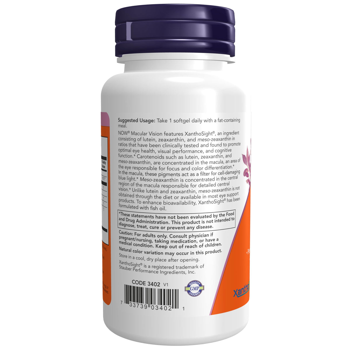 NOW Macular Vision Softgel with XanthoSight Eye Support - 50 Softgels - image 3