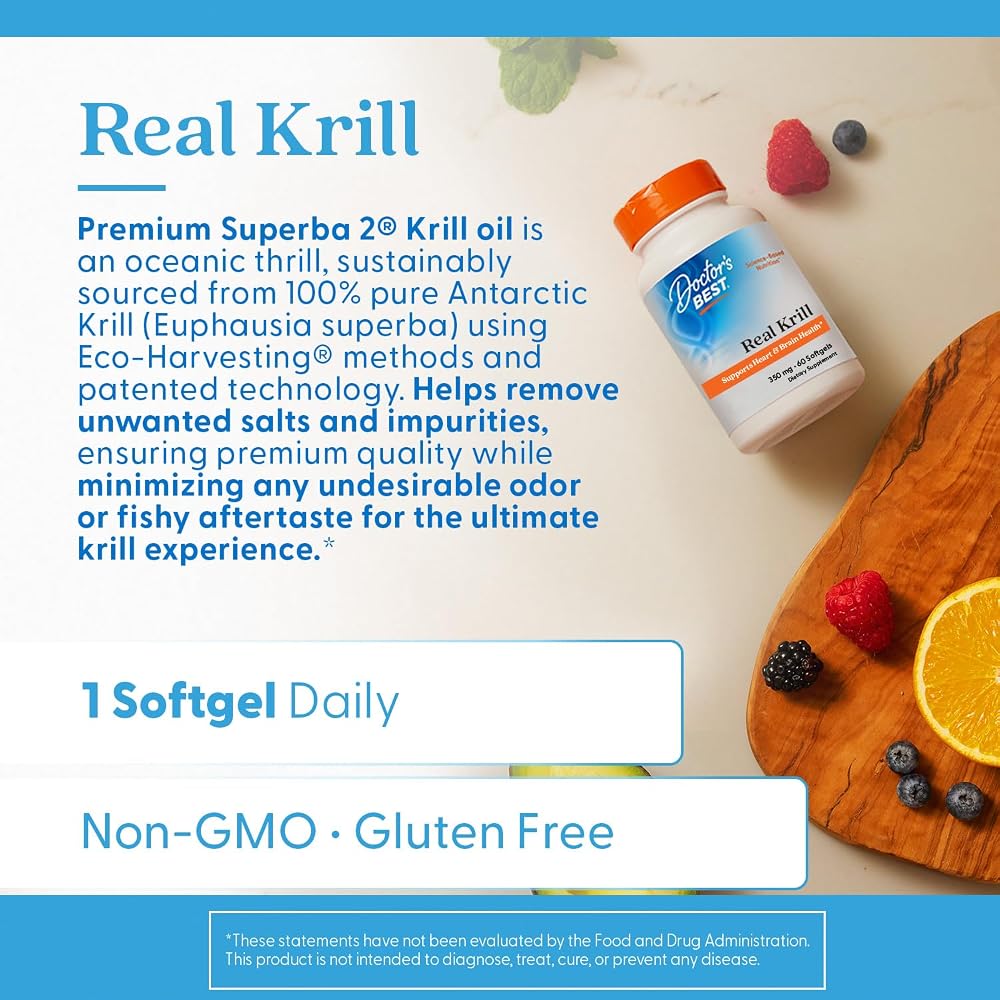 Doctor's BEST Real Krill Oil 350 mg - 60 Softgels - image 5