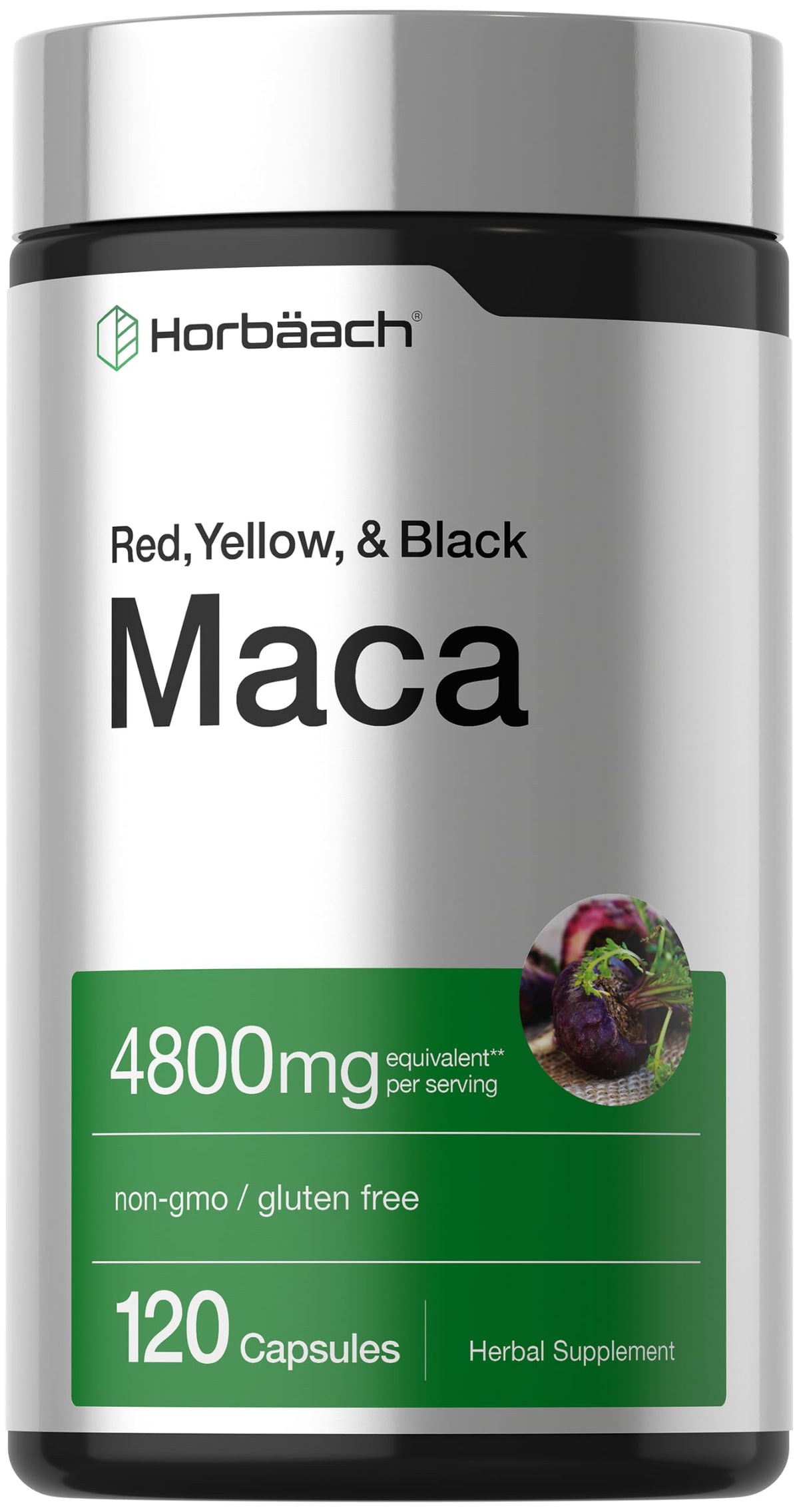 Horbäach Maca Root Capsules for Men and Women - 120 Capsules