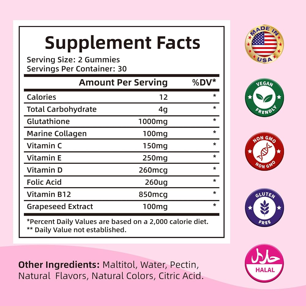 HEALOADING Glutathione Supplement Collagen Gummies - 60 Count - image 2