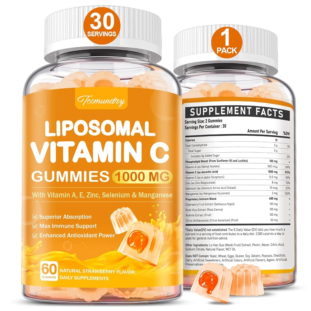 Tcemundry Liposomal Vitamin C Gummies 1000mg for Adults: Vitamin C