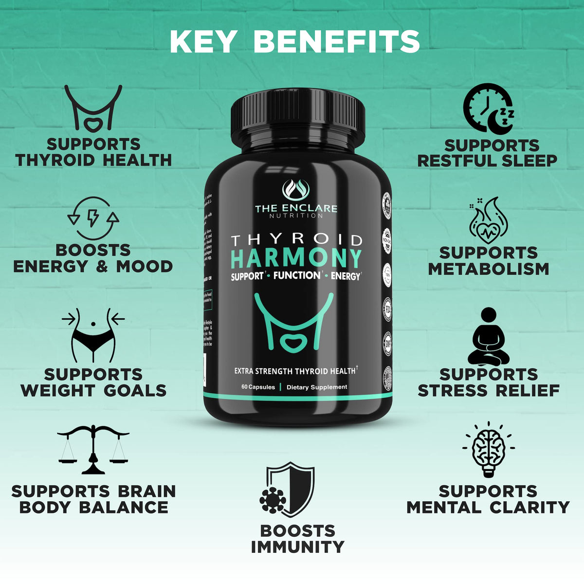 THE ENCLARE NUTRITION Thyroid Support Supplement with Iodine - 60 Capsules - image 9