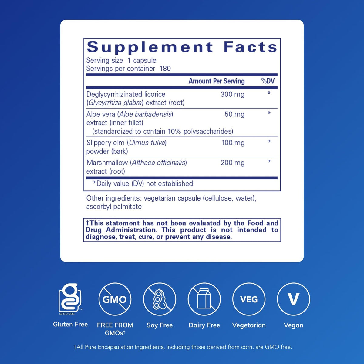 Pure Encapsulations DGL Plus Gut Health Support - 180 Capsules - image 2